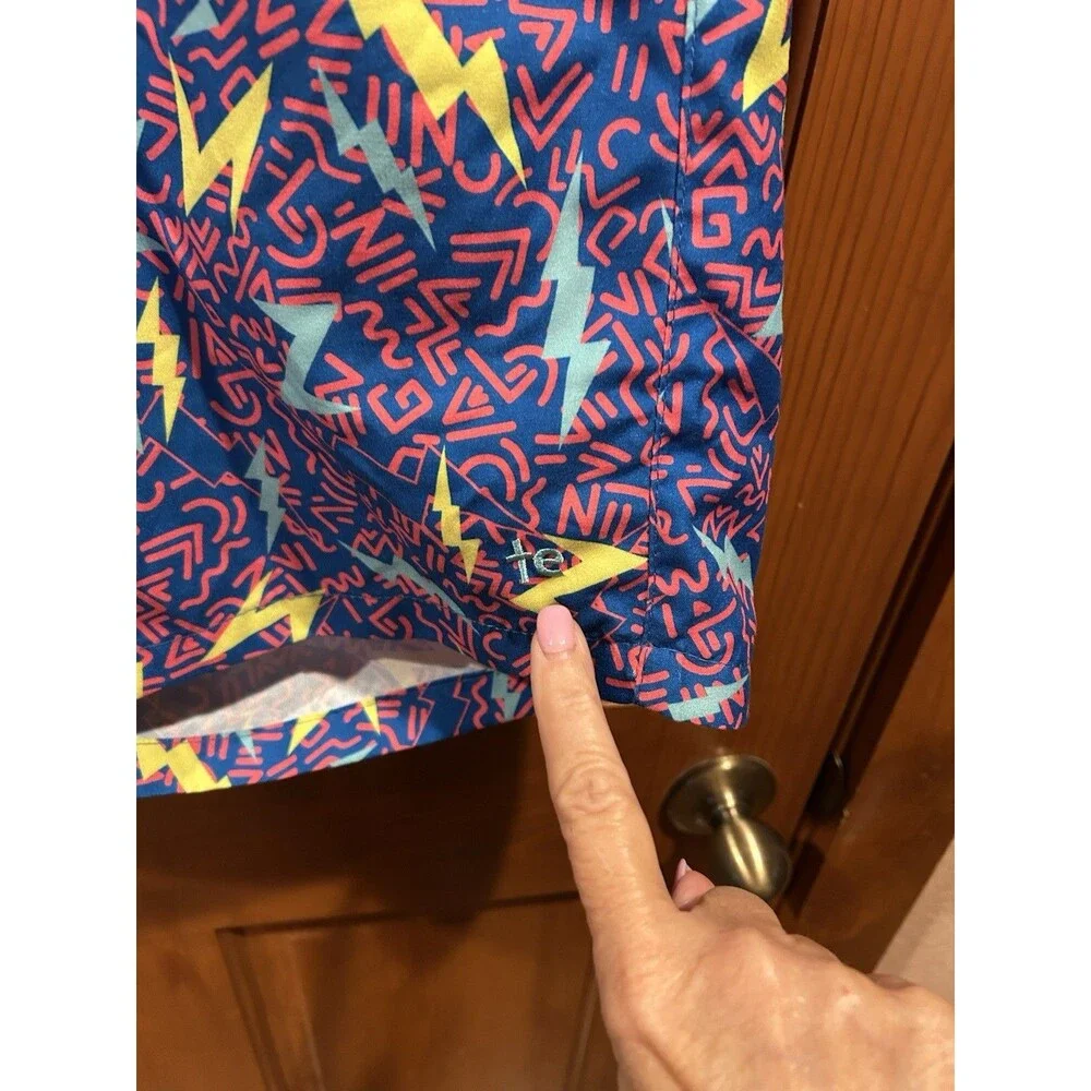 Tipsy Elves Men’s Sz XXL Swim Trunks Lightening Bolts Multicolored Beach Vacay